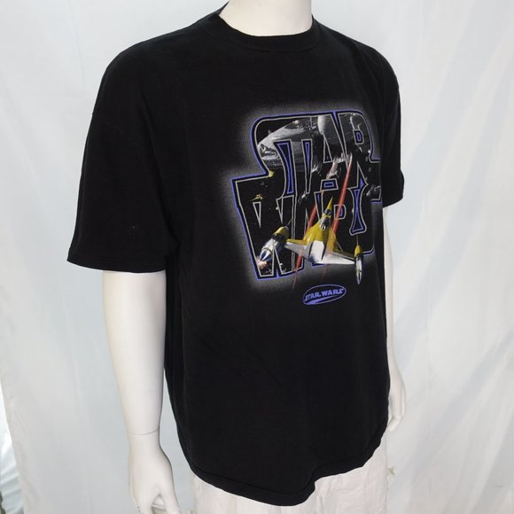 VINTAGE Star Wars T-Shirt BLACK Sz XXL - Picture 7 of 8